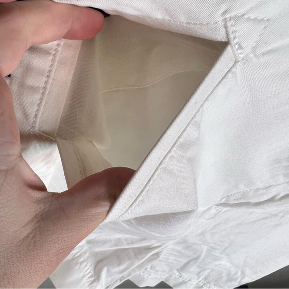 White Loft Tie Waist Shorts W/ Stripe design on the side - Picture 8 of 8